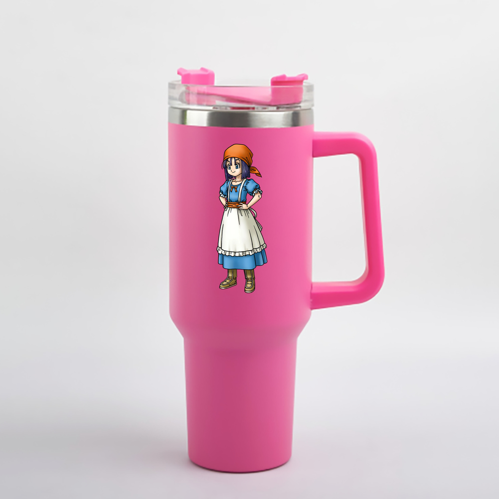 （画像用） ドラゴンクエスト Doragon Kuesuto Dragon Quest 1200mL車用タンブラー - クリスタルステッカー（プラスチックストロー付き）